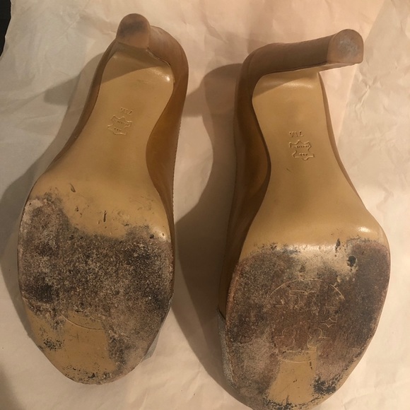 Tory Burch leather peep toe heels - Picture 5 of 7